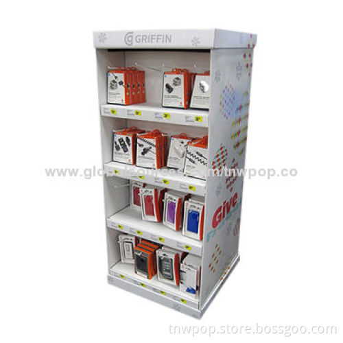 Paper stand floor POP display, suitable for mobile phone accessories, strong and steady